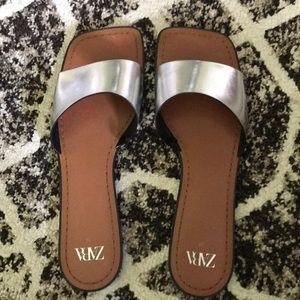 Zara silver slides